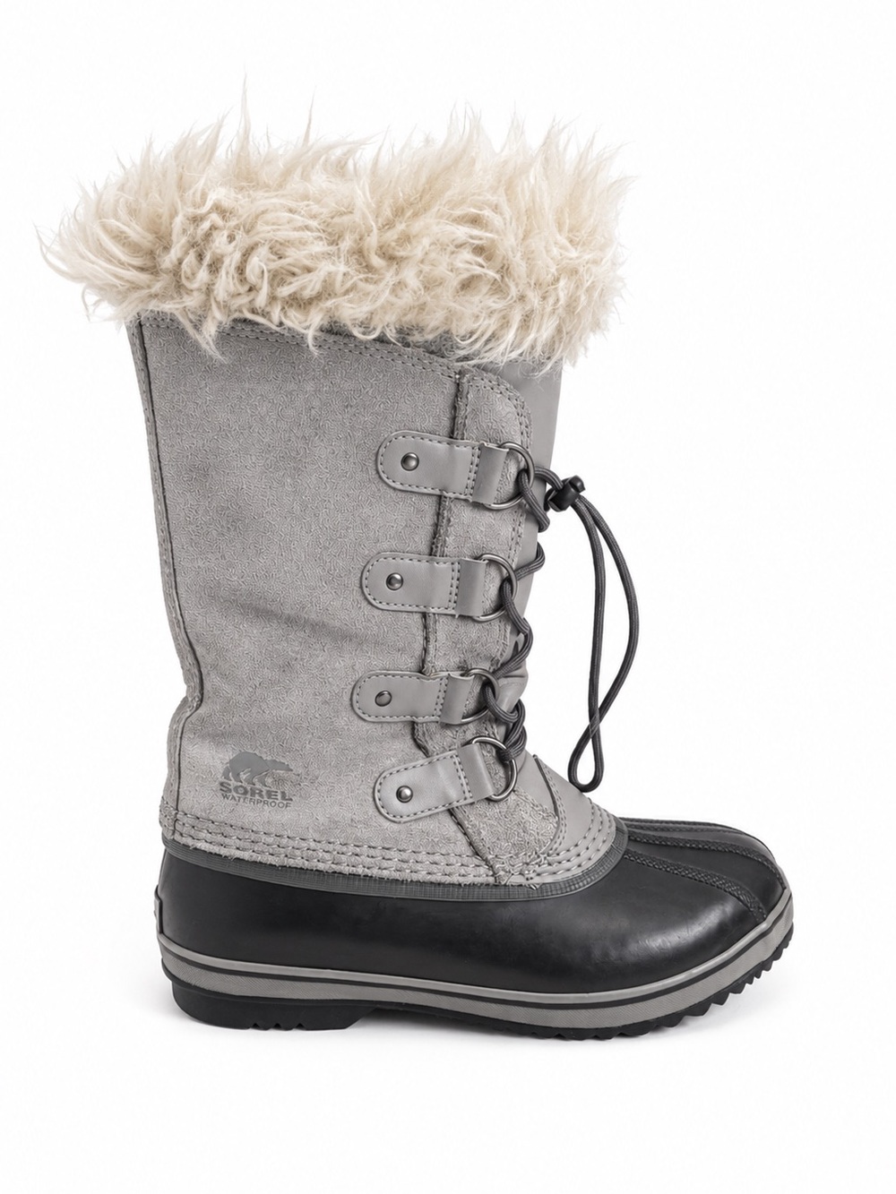 Sorel Joan of Arctic Waterproof Winter Snow Boots Gray Faux Fur Women’s 5